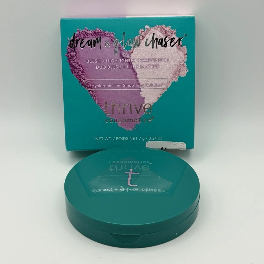 NIB Thrive Dream & Glow Chaser Blush + Highlighter Powder Duo Ayesha Yvette